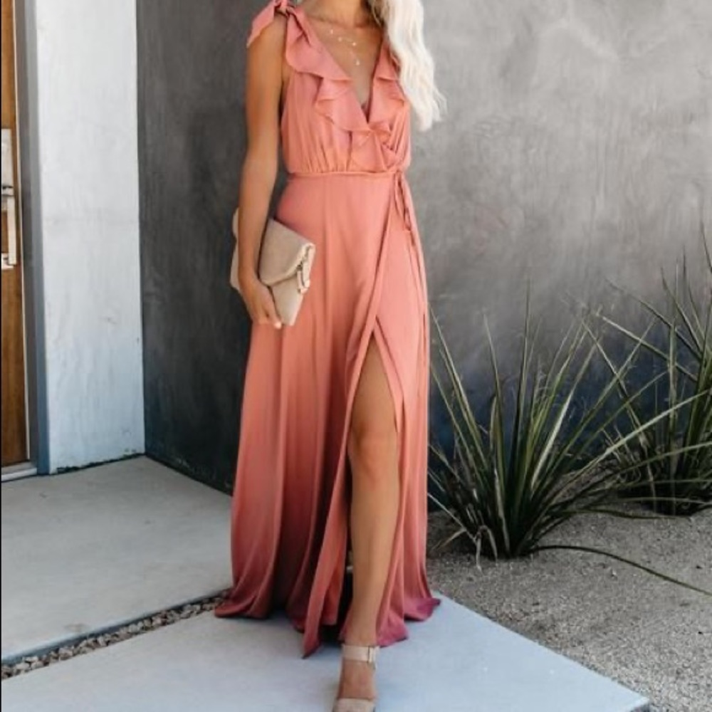 Ruffle Tie Maxi Dress